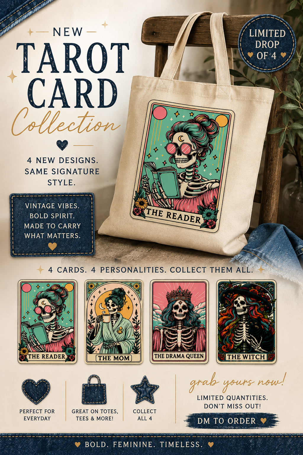 Tarot Card Canvas Bag